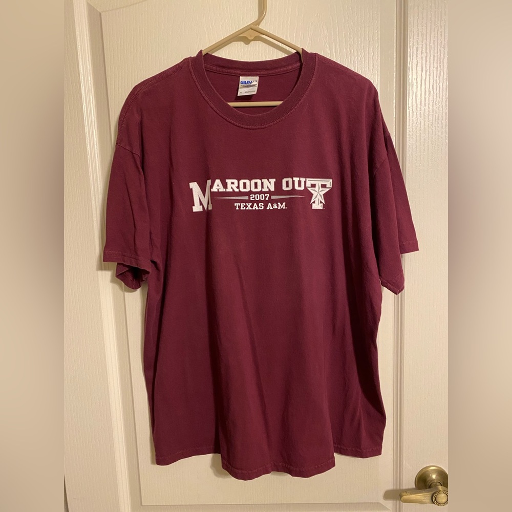 Tee Shirt Short Sleeve Texas A&M 2007 MAROON AND WHITE Size XL